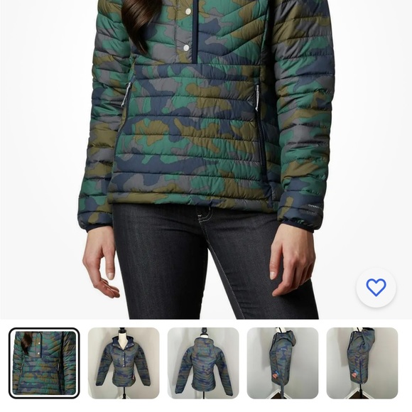 NWT Womens Columbia Powder Lite Insulated Anorak Camo Thermal Jacket - Picture 4 of 10